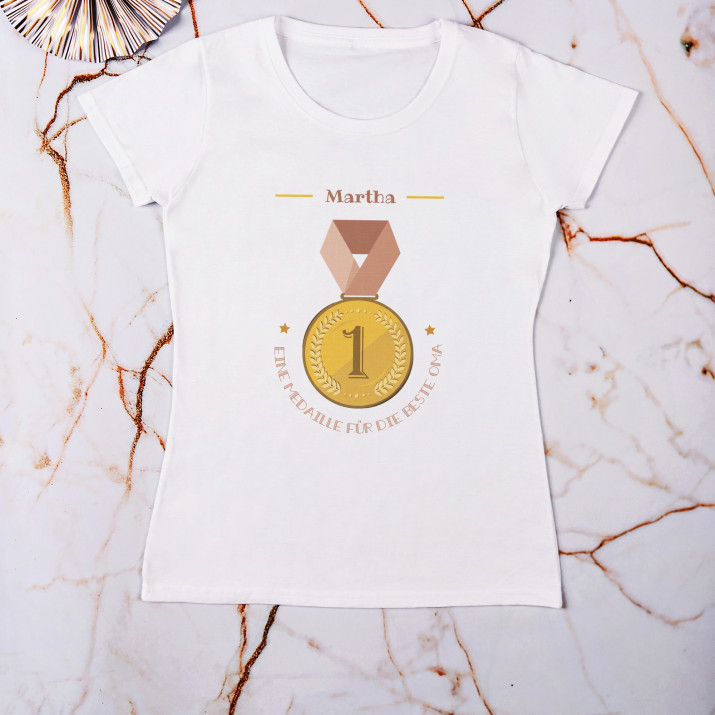 Medaille für Oma - T-Shirt mit Aufdruck für Damen